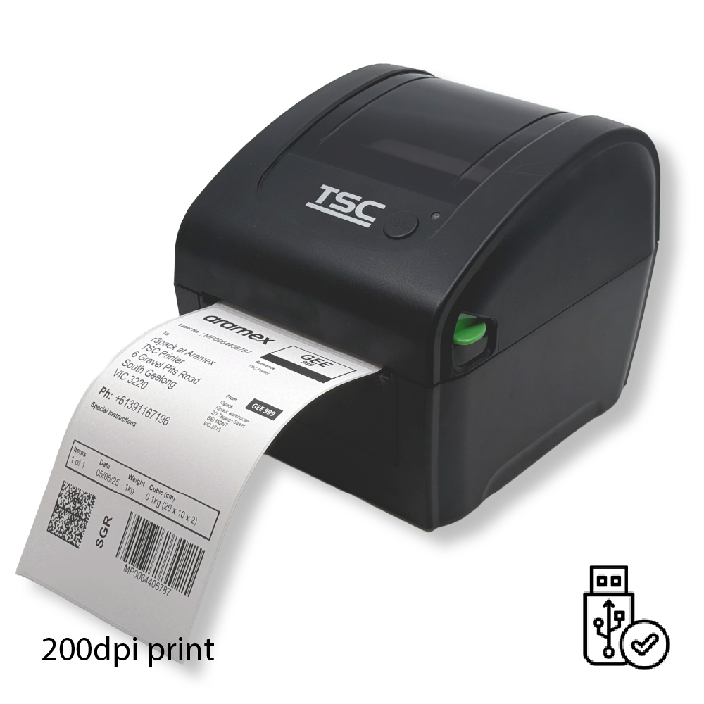 TSC DA-210 200dpi 4" Printer with USB