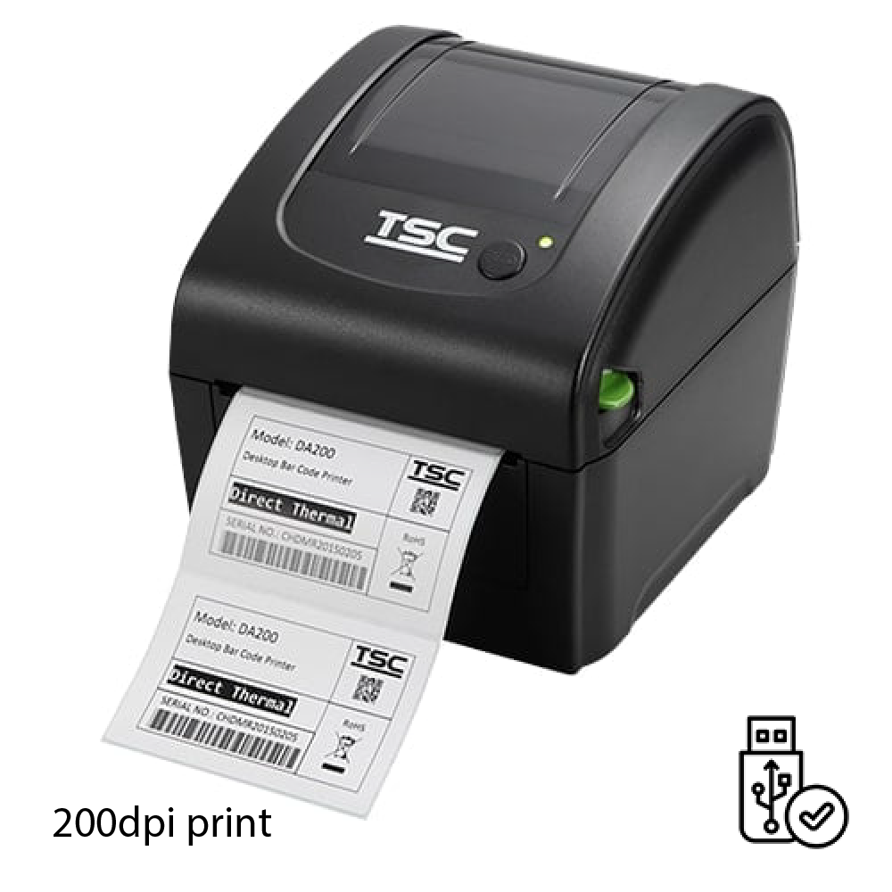 TSC DA-210 200dpi 4" Printer with USB